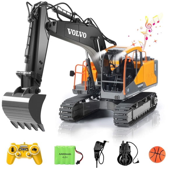 Excavadora RC DOUBLE E Volvo 17 canales 3 en 1 con control remoto