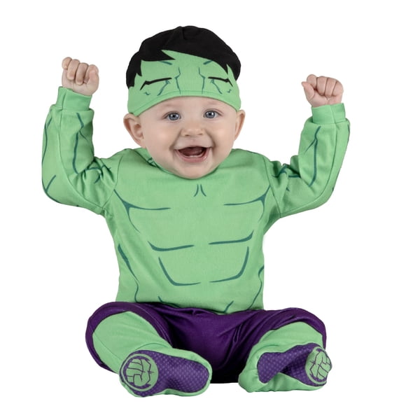 Costume Jazwares Costume Play Marvel Hulk Infant de 6 a 12 m, color verde