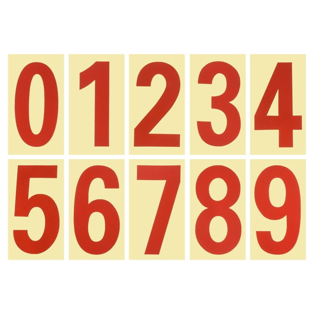 Uxcell 4.13" Números Reflectantes para Buzón Adhesivos 0 - 9 Número de Dirección Rojo 4 Juegos
