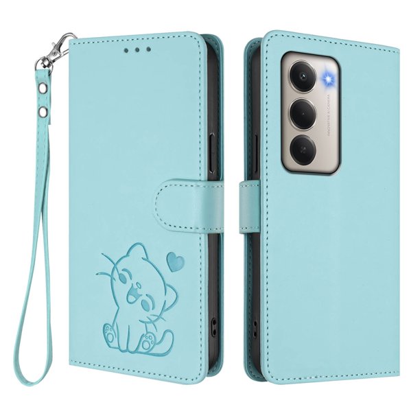 Carcasa Billetera de Cuero Sintético para Xiaomi Redmi 15 4G/5G, Verde Claro