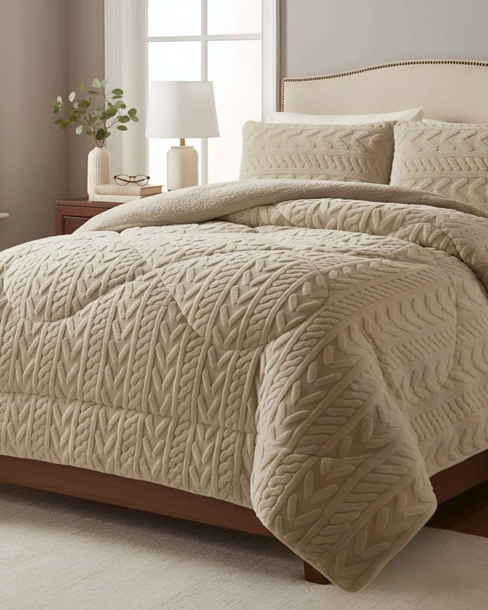 Tengfei - Cobertor Elegante De Invierno Con Chiporro Plaza Y Media23