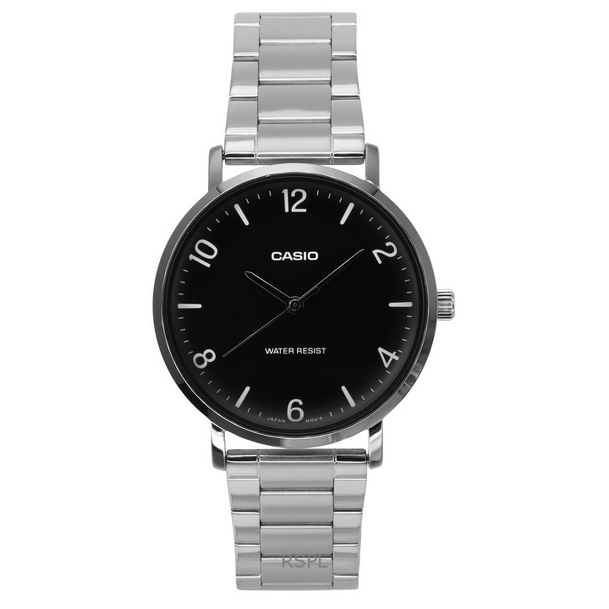 Reloj Casio Standard Analog Stainless Steel Black Dial Quartz Mtp-vt03d-1b Men's Watch