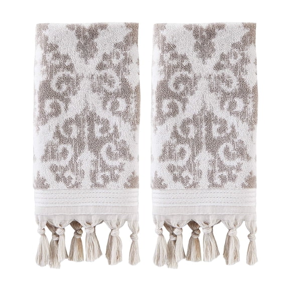 Toalla de mano SKL Home Mirage Fringe, 100% algodón turco (paquete de 2)