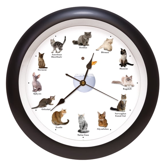 Reloj de pared Mark Feldstein & Associates Melowing Cat de 13 pulgadas