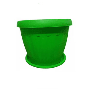 Genérico - Macetero Redondo Con Plato 30Cm Verde Lima