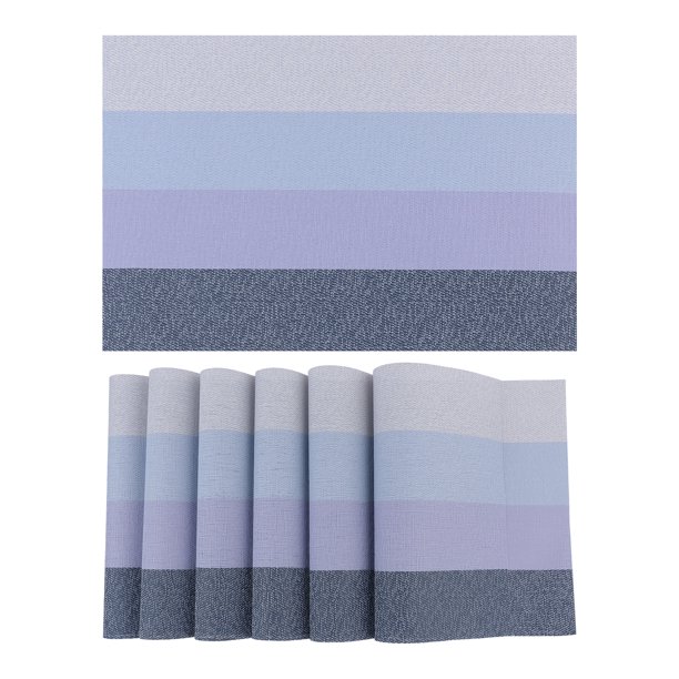 REGALWOVEN 6 Paquete de Manteles Rectangulares para Decoración de Mesa de Comedor de Cocina Resistentes al Calor Manteles Limpiables Azul 18*12in