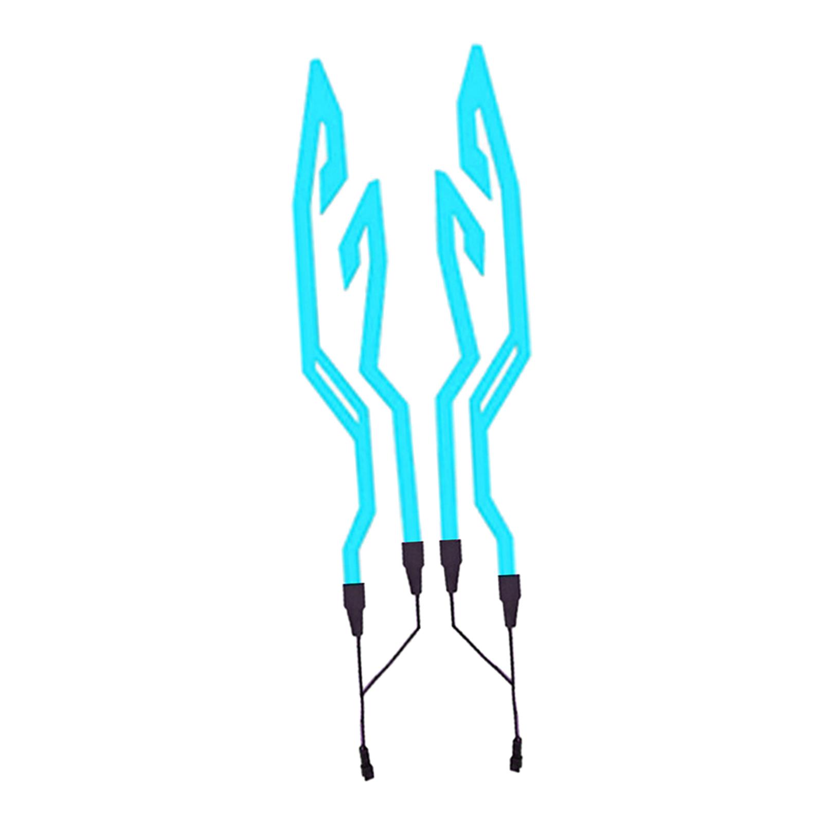 Ioensy - Casco De Motocicleta Tira De Luz Led Casco De Luz Fría Conjunto De Iluminación Accesorios Azul