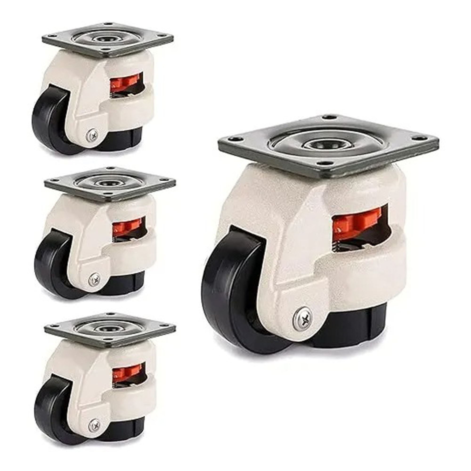 Genérica - 4 Pcs Ruedas Con Ajuste De Nivel. Heavy Duty. Carga De 500 Kg.