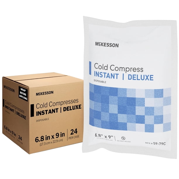 Paquete de 24 paquetes de hielo instantáneo McKesson para compresas frías, 6.8 x 9 pulgadas