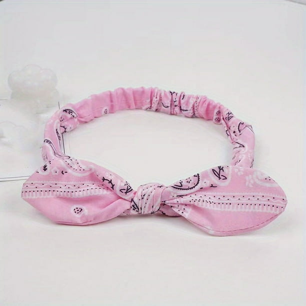 Paisley Print Boho Head Band Women's Soft Headbands Vintage Bowknot Elastic Hairbands Trendy Hair Accessories