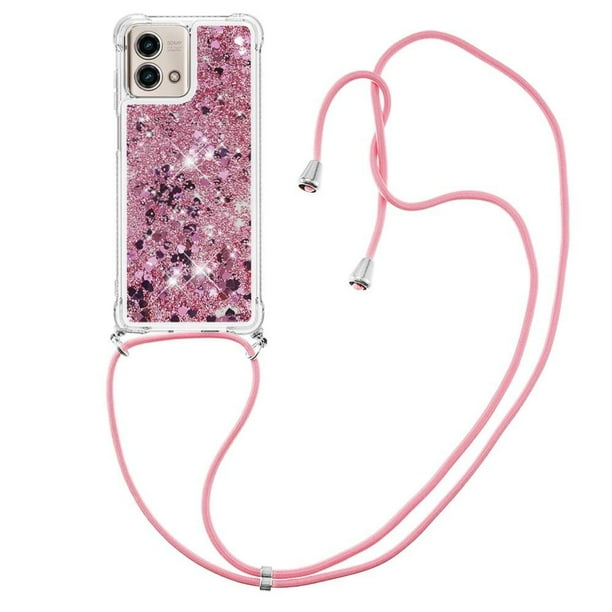 Funda FOXDOCK para Motorola Moto G Stylus 5G 2023 con Cuerda Ajustable, Brillo Líquido, Protección Antigolpes y Lente – Ideal para Regalo