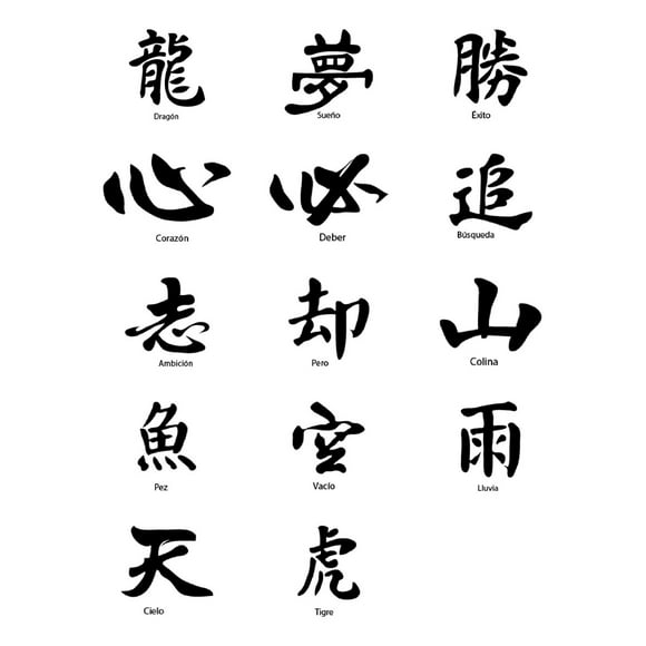 Sticker Kanji Roomaji Kanas Carácter Chino Auto Camioneta