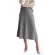 thumbnail image 1 of INSPIRE CHIC Falda Maxi de Mujer Plisada de Punto Acanalado con Cintura Alta Elástica Elegante Línea A con Vuelo Elástica Suave Casual Otoño Invierno Faldas de Suéter Gris Medio, 1 of 6