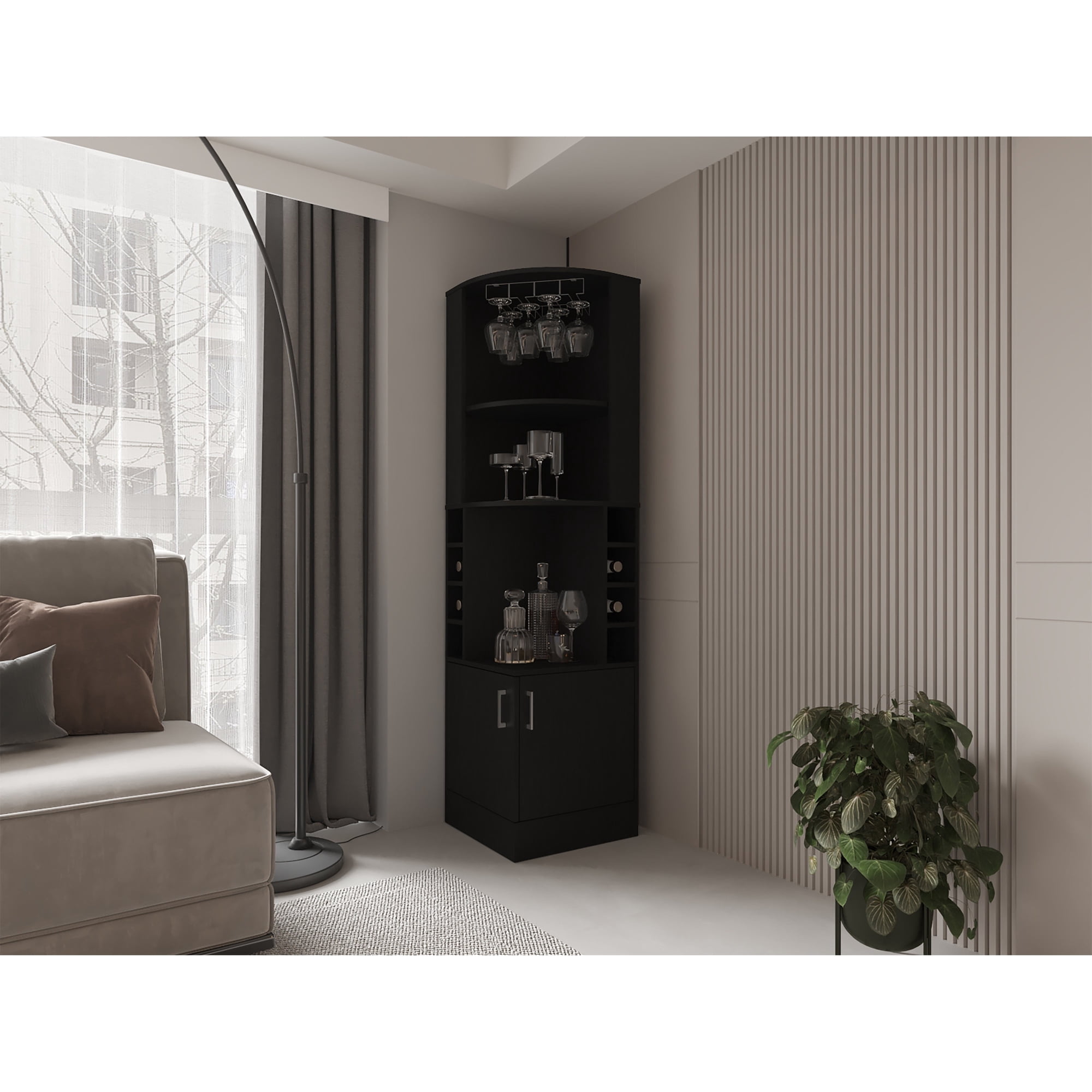 Tuhome - Bar Esquinero Kava Beijing Wengue 180,6x46,9x46,9 Cm