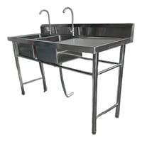 Prochef - Lavafondos Doble Acero Inox. 150X60X90 Cm. Secador Derecho