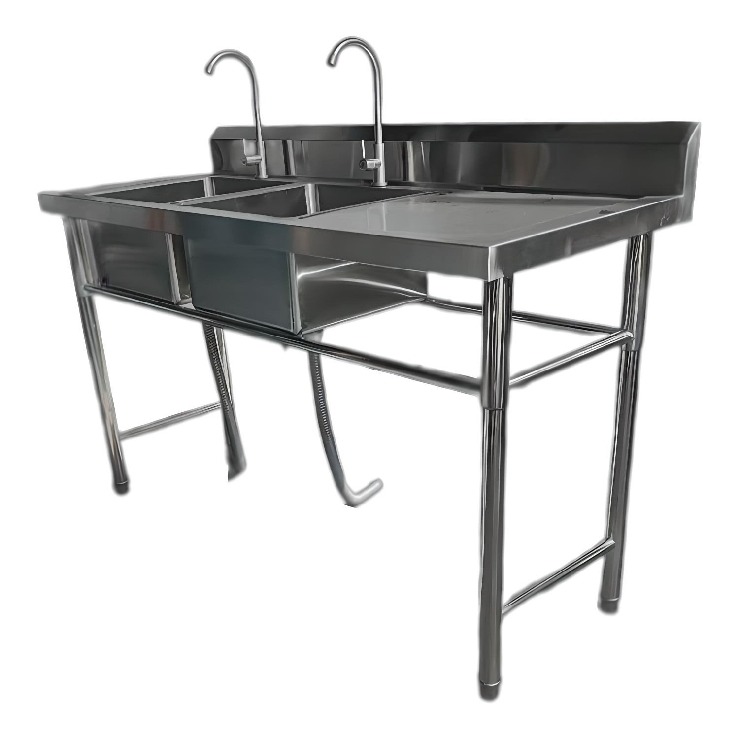 Prochef - Lavafondos Doble Acero Inox. 150x60x90 Cm. Secador Derecho