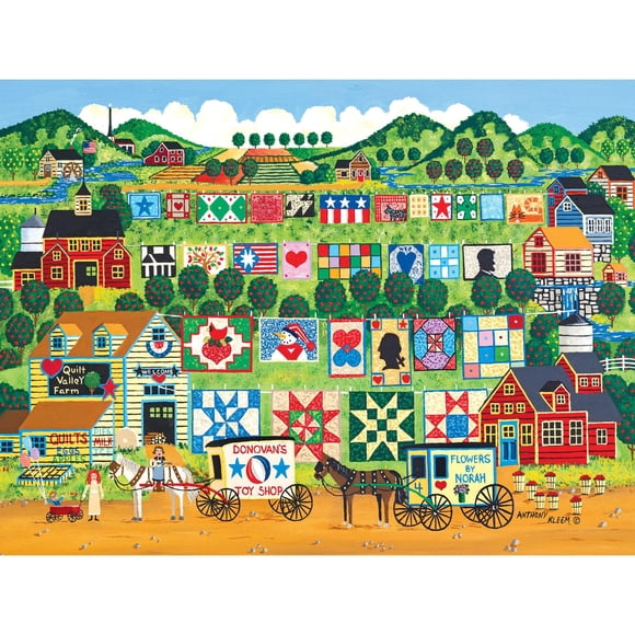 Rompecabezas RoseArt Home Country Quilt Valley Farm 1000 piezas