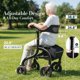 thumbnail image 5 of Andador HOLYHEAL Rollator Plegable Ruedas de 25 cm Asiento 160 kg, 5 of 9