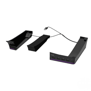 Genérico - Soporte Horizontal Para Consolas Ps5 Pro Digital/Optical Drive Con 14 Modos De Iluminación Rgb, 4 Puertos Usb Base De Almacenamiento-Negro