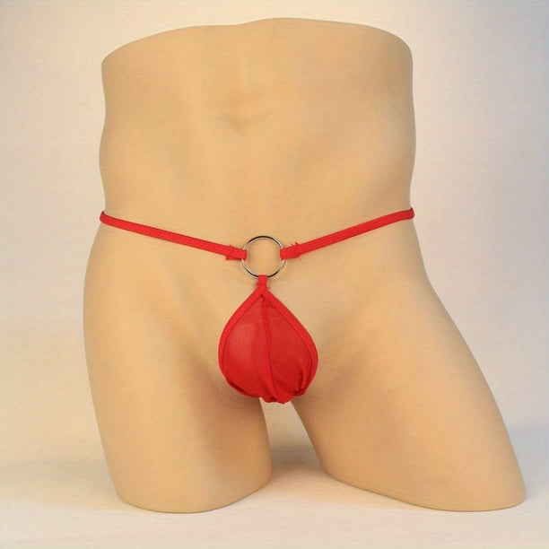 Men's Fun Sexy Underwear Tong U Raised Breathable Panties Bikini G-string For Summer, Sex Accessories For Gay Men Club Bar Wear Costume