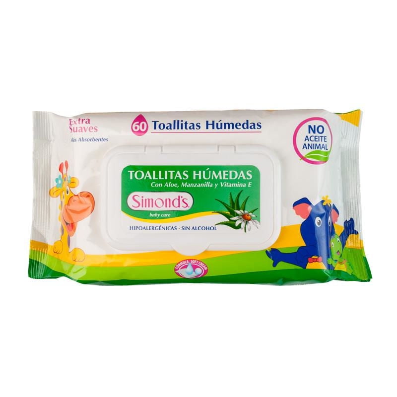 Toallitas Húmedas Aloe, Baby Wipes 60 Un Simond’s