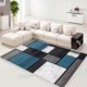 thumbnail image 1 of Alfombra moderna 200x240 cm diseño cuadro azul elegante decorativa wm, 1 of 3