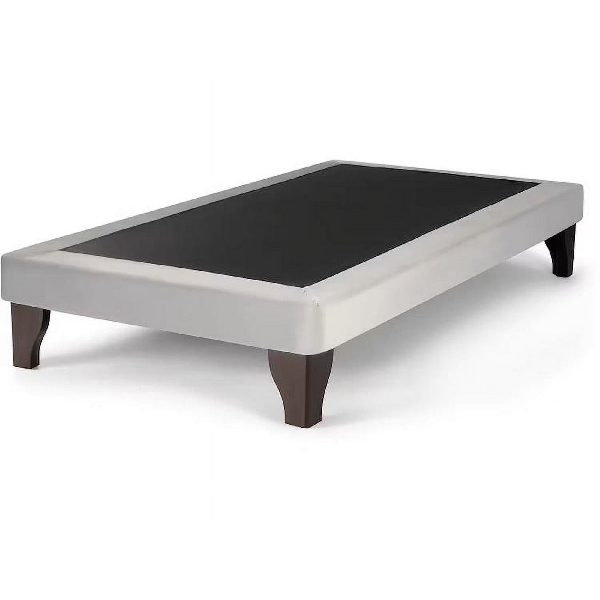 Base De Cama Europea 1.5 Plazas Felpa Gris