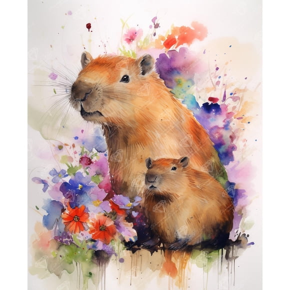 Kit de pintura con diamantes DIAMOND ART CLUB Capibara 33 x 41 cm