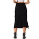 thumbnail image 3 of INSPIRE CHIC Falda de Carga de Mezclilla para Mujer Regreso a Clases Falda Larga de Jean con Cintura Alta y Cordón Negro M, 3 of 6