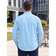 thumbnail image 3 of INSPIRE CHIC Camisa de Hombre Grande y Alta de Manga Larga con Botones Casual 3XL Azul, 3 of 5