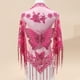 thumbnail image 1 of 29.5"×55.1" Triangle Scarf Butterfly Flower Embroidery Lace Tassel Shawl Elegant Breathable Windproof Wrap Outdoor Accessories, 1 of 5