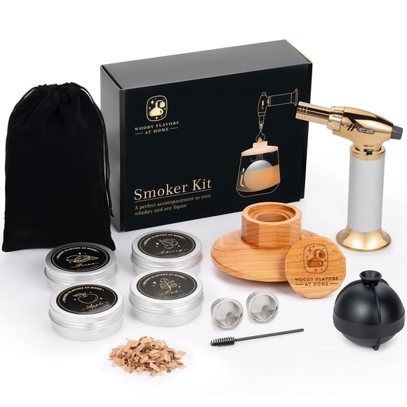 Kit ahumador para cócteles Woody Flavors At Home con soplete