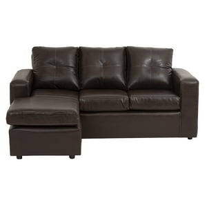 Muebles América - Seccional Emilia Cuero Sintetico Café