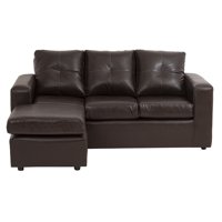 Muebles América - Seccional Emilia Cuero Sintetico Café