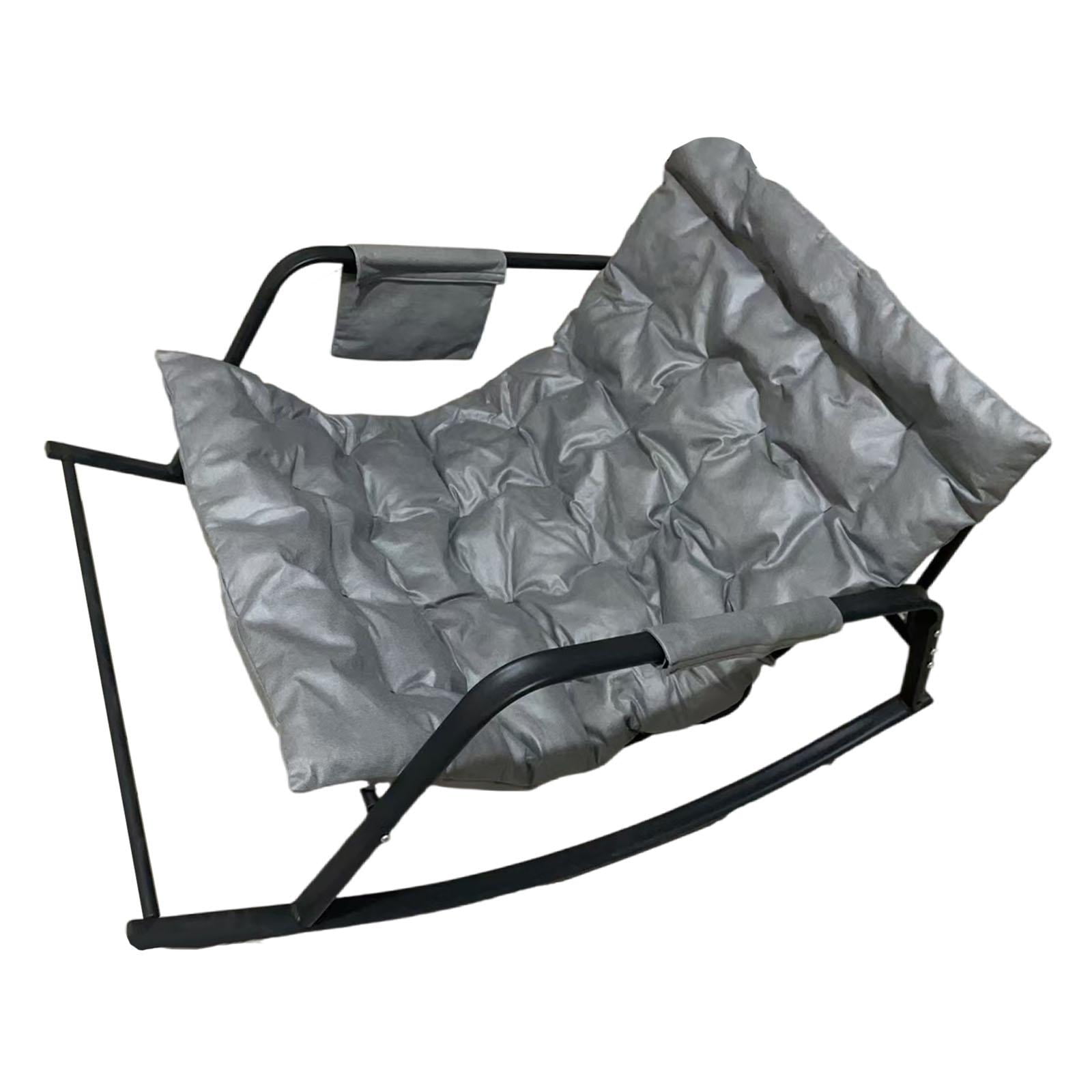 Magideal - Sillón Mecedor Doble, Sillón Reclinable Relajante Con Respaldo, Cojín De Asiento Extraíble, Sofá De Piso, Sillón Para Guardería, Muebles De Sala De Gris