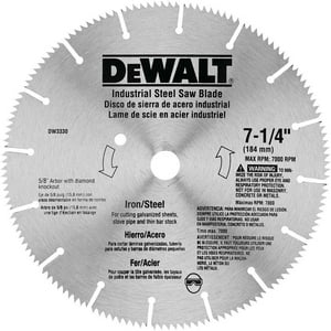 Hoja De Sierra Circular Dewalt Dw3330, 7 1/4 Pulgadas, 16 Dientes, Metal