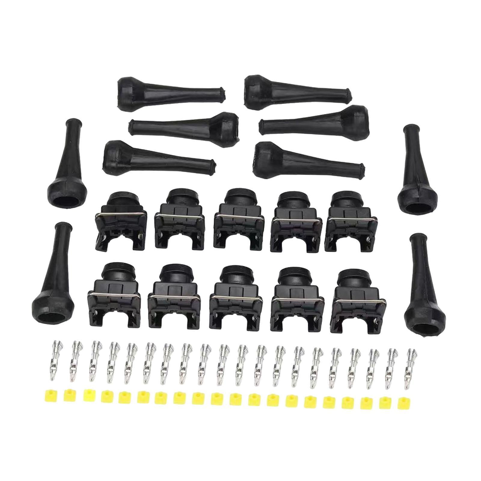 Ioensy - Conector Del Inyector De Combustible De 10 Piezas Ev1 Ev14 Fácil De Instalar Conector De 2 Pines