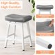 thumbnail image 3 of Set de 3 taburetes de bar Raynesys con asiento de cuero tipo silla de montar de 61 cm, 3 of 9