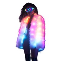 Chaqueta De Piel Sintética Shinyou Con Iluminación Led Para Halloween Y Navidad, 4Xl