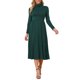 thumbnail image 2 of INSPIRE CHIC Vestido de Punto Plisado para Mujer de Manga Larga con Cuello Alto Casual de Negocios Suéter Vestidos Midi Línea A Conjuntos de Otoño Invierno XL Verde Oscuro, 2 of 6