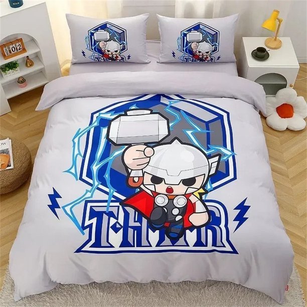 v957 Bed Sheets Cartoon Avenger's Bedding Set Quilt Cover Pillowcase for children Adult Gift Quilt Cover 3-Piece Bedding Set (1 Duvet Cover + 2 Pillow Shams) Bed Sheets ju957