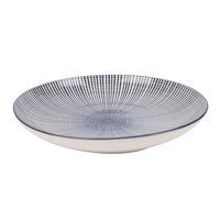 Homewell - Plato Redondo Loza Linea Azul 25X4.5Cm