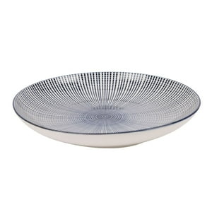 Homewell - Plato Redondo Loza Linea Azul 25X4.5Cm
