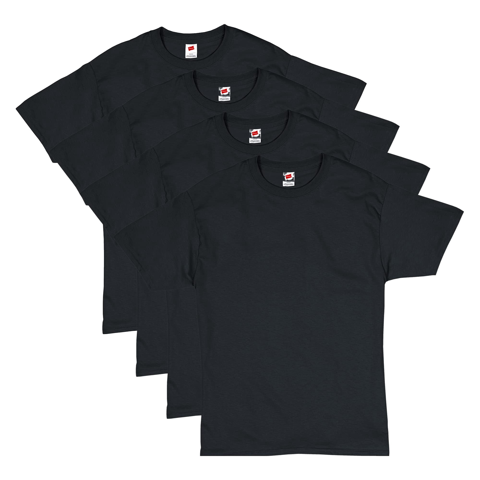 Camiseta Hanes Essentials De Manga Corta Para Hombre Negra (paquete De 4)