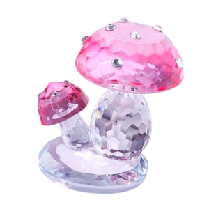 Bothyi - Estatua De Hongo De Cristal De Imitación, Pequeña Figura Coleccionable En Miniatura, Regalo Rosa