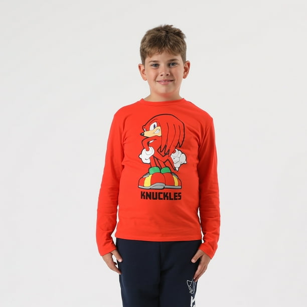 Polera Manga Larga Niño Knuckles Rojo Sonic
