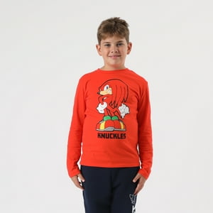Polera Manga Larga Niño Knuckles Rojo Sonic