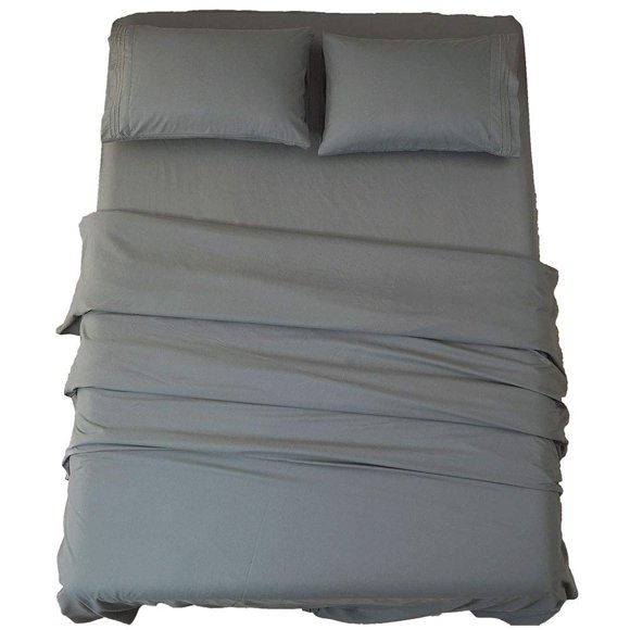 Juego de sábanas SONORO KATE de microfibra supersuave, doble, gris
