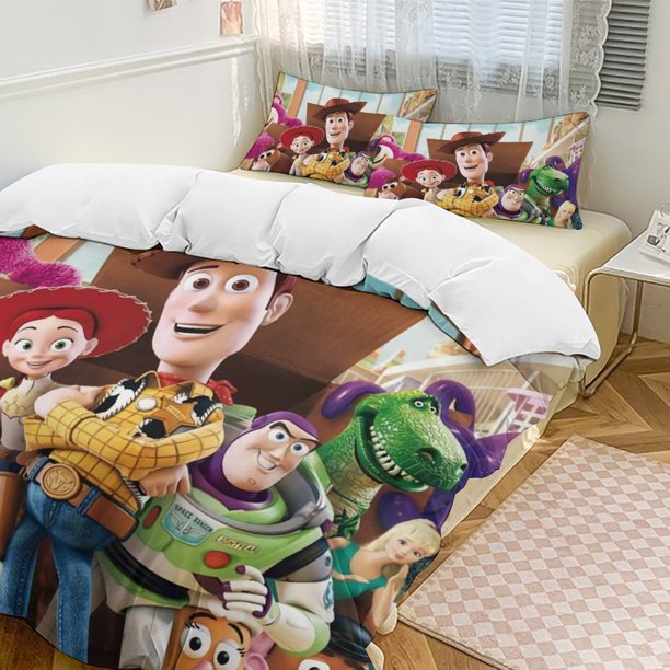 Toy StoryCartoon Collection 3-Piece Comforter Set, Personalized Bedding Decor for Kids And Teens Bed Sheets