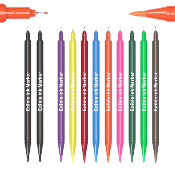 Plumas para colorear alimentos EdibleInk 11 piezas, punta ultrafina de 0.5 mm